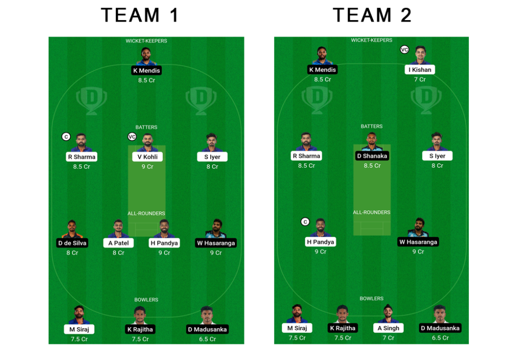 IND vs SL 1st ODI Dream11 Team