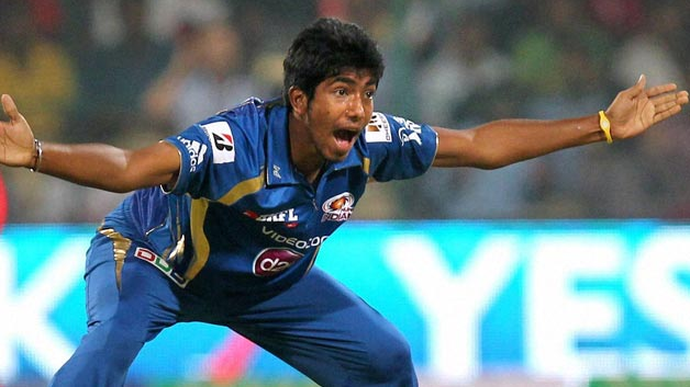 Jasprit Bumrah appealing for the wicket of Virat Kohli on his IPL Debut